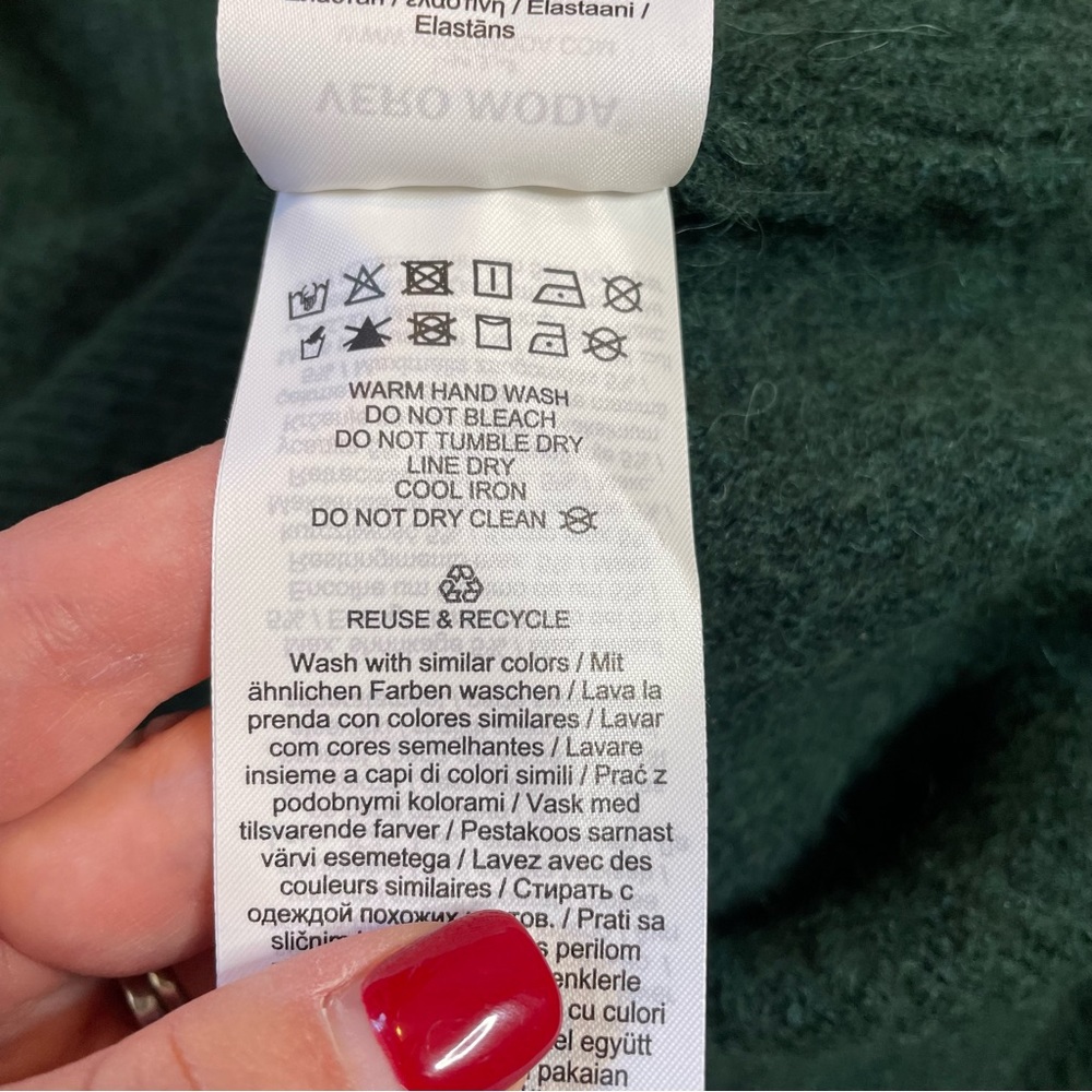Vero Moda Dark Green Sweater O Neck Blouse Fits Large Alpaca Wool Blend Pullover - Picture 13 of 13